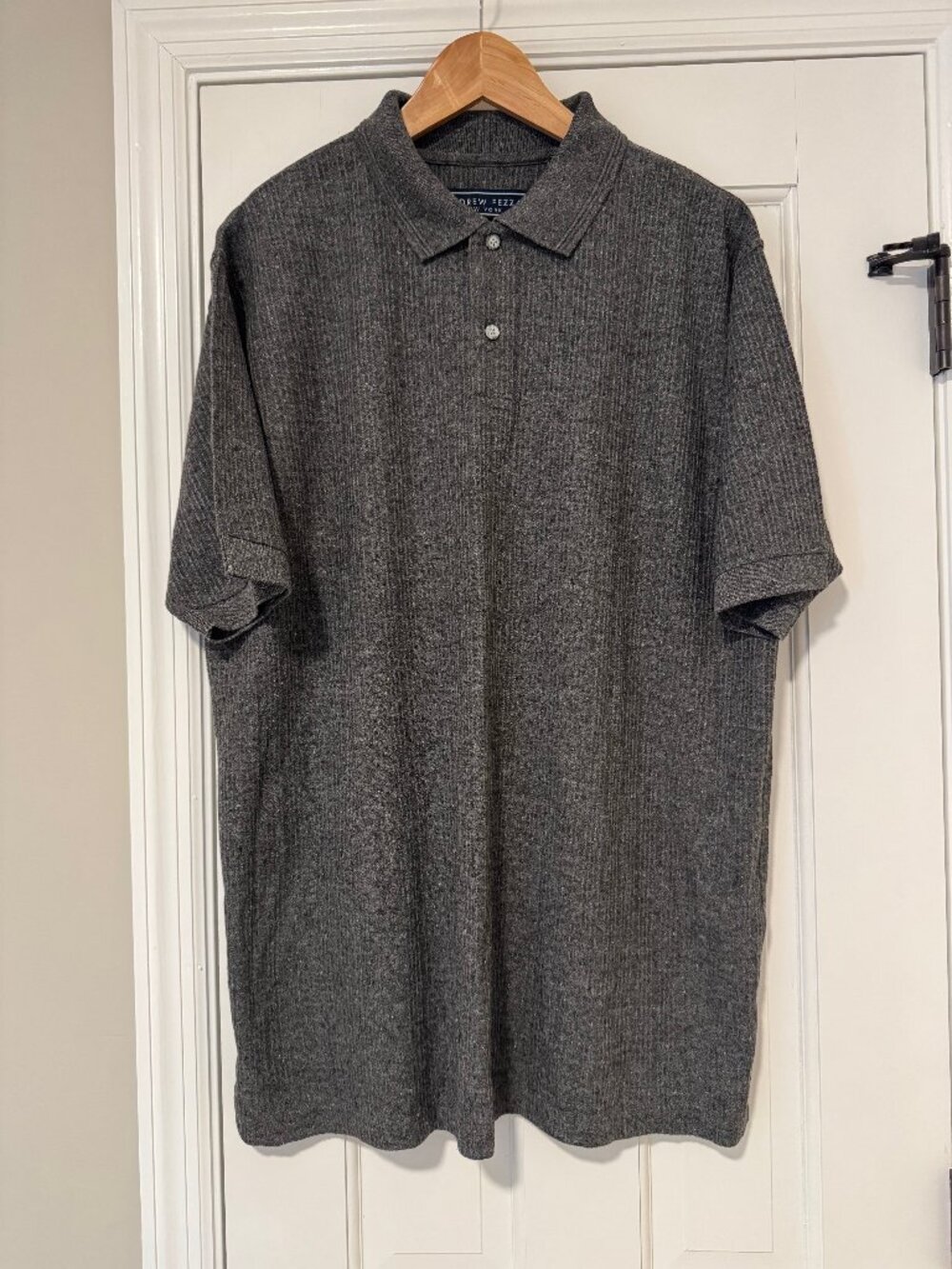 Men's Large Andrew Fezza New York Charcoal Gray Heather Polo Shirt